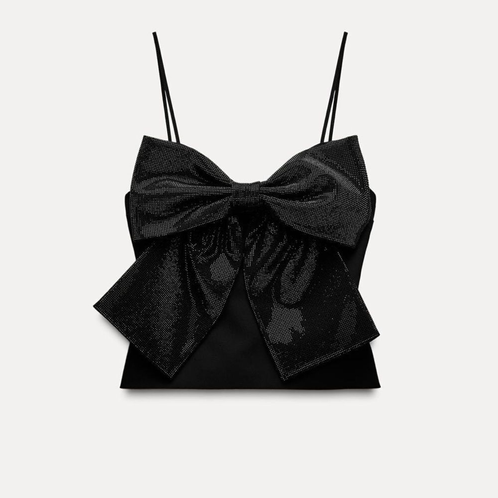 Zara rhinestone bow crop top - Picture 4 of 8